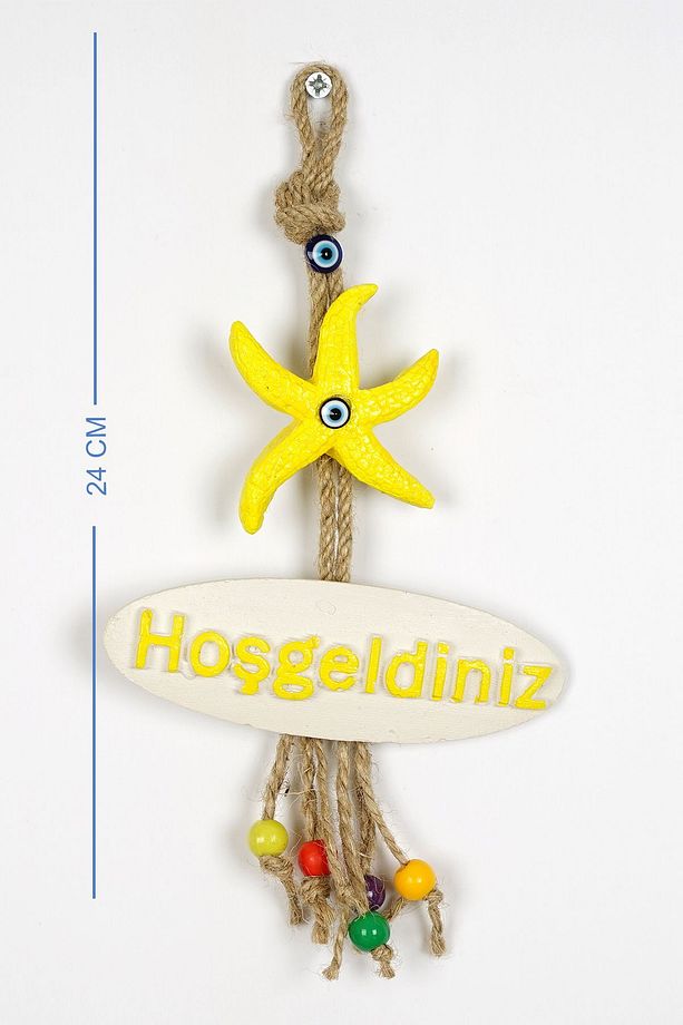 Sarı Deniz Yıldızı Hoşgeldiniz Kapı, Bahçe ve Duvar süsü - 2