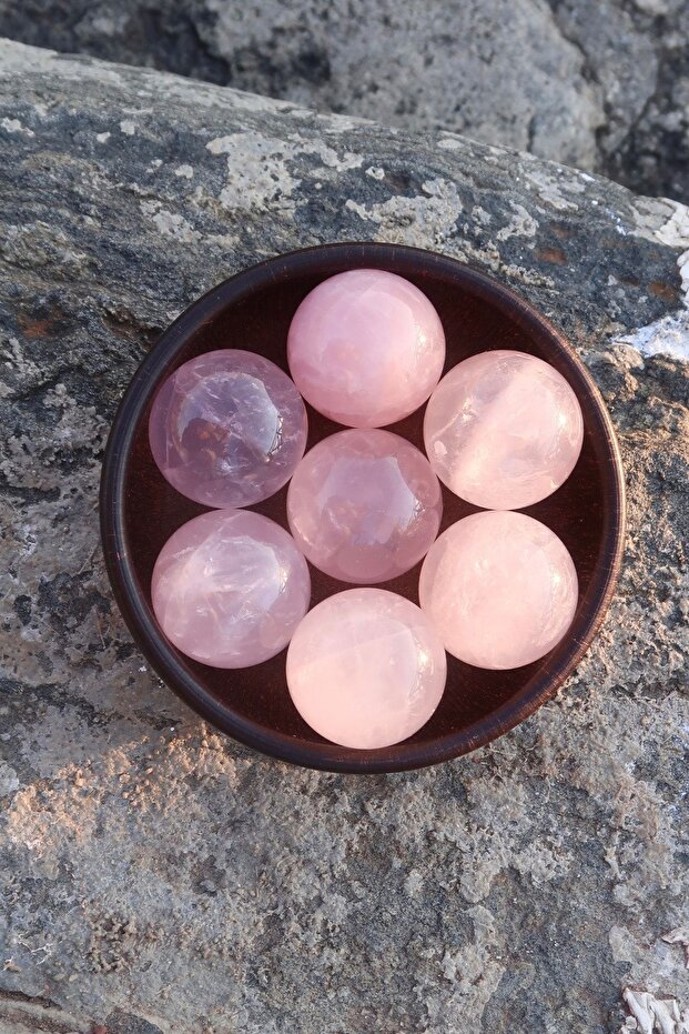 Pembe Kuvars Doğaltaş Küre - 3