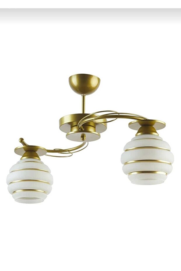 eskitme gold boyalı 2'li avize - 1