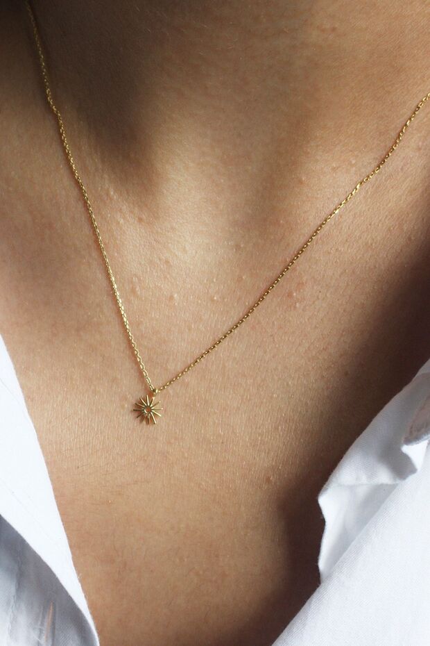 Güneş Gümüş Kolye - 2