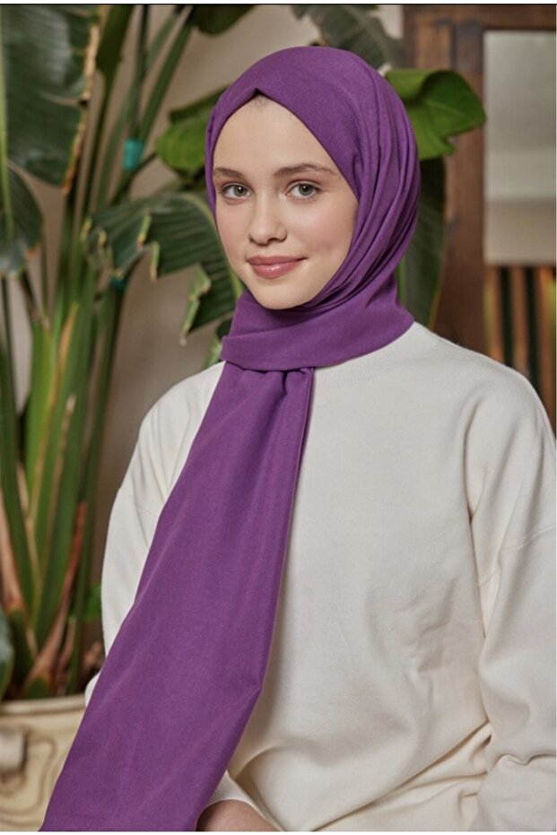Hijab Cotton Kraş Jazz Shawl Model-purple
