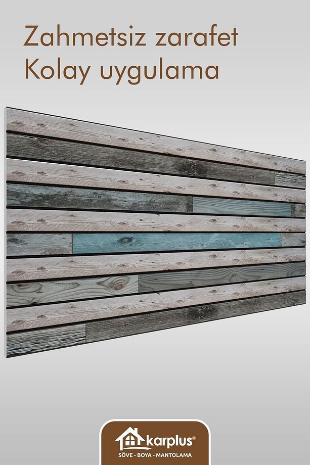 Ahşap Görünümlü Strafor Duvar Kaplama Paneli Isı ve Ses Yalıtımlı 300-108 - 50x100 - 3