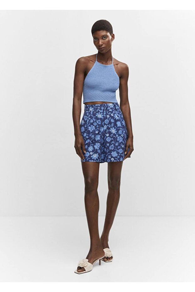 Halter Yakalı Kroşe Bluz - 2