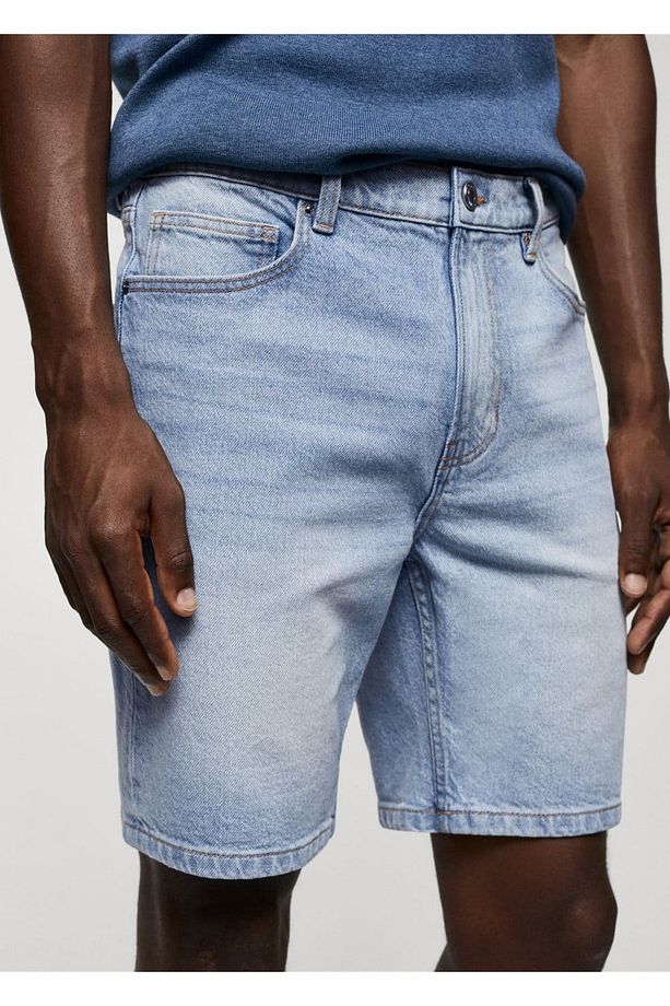 Regular fit denim bermuda şort - 8