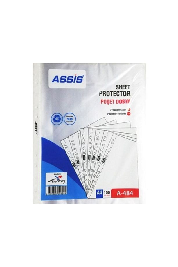 Assis Delikli Şeffaf Poşet Dosya 300 Adet 3 Paket - 1