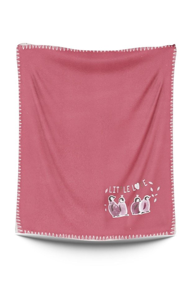 Biorganic Baby Girl Little Love Reversible Fiber Blanket 90x85
