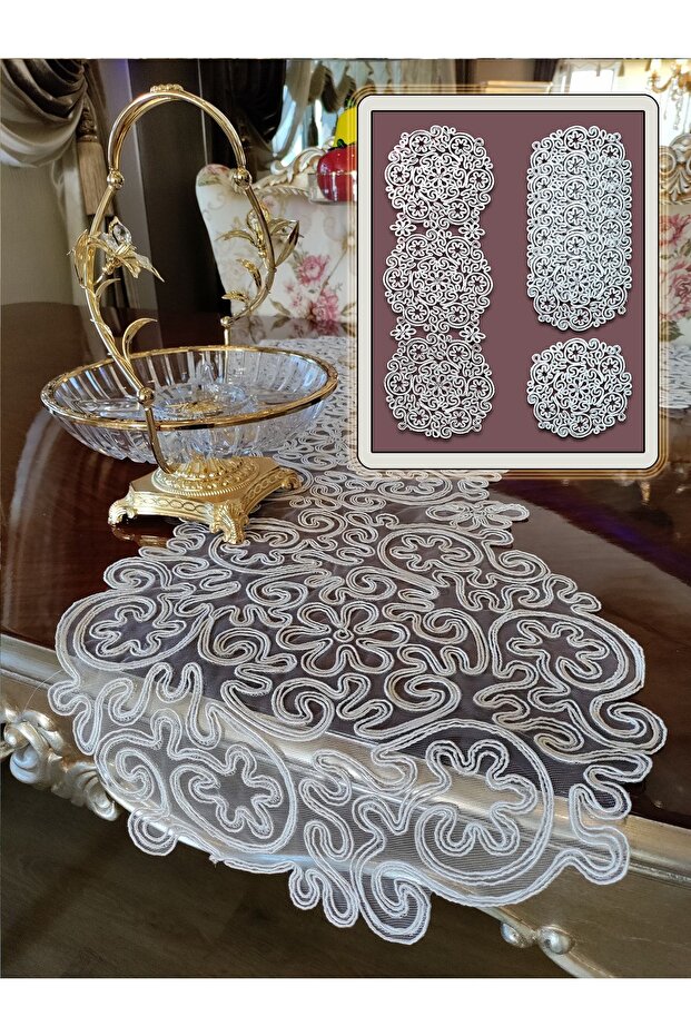 طقم مطبخ أمريكي مكون من طبق تقديم وعداء، طقم تقديم طاولة Ivy Table فاخر مكون من 6 أشخاص، صندوق مهر كريمي