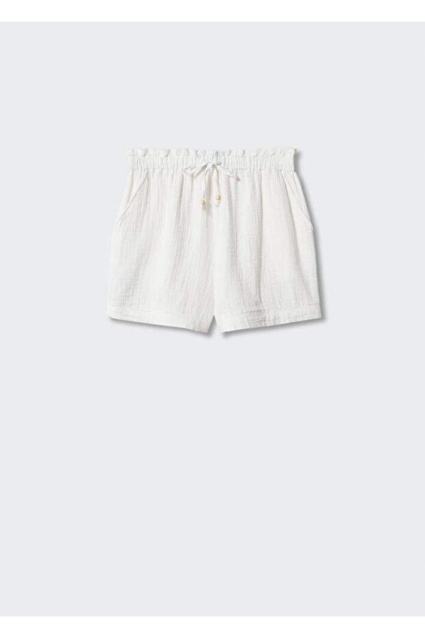 Elastik belli pamuklu şort - 3