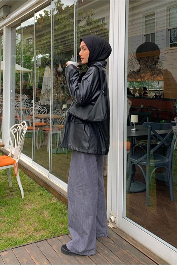 Siyah Deri Ceket - 6