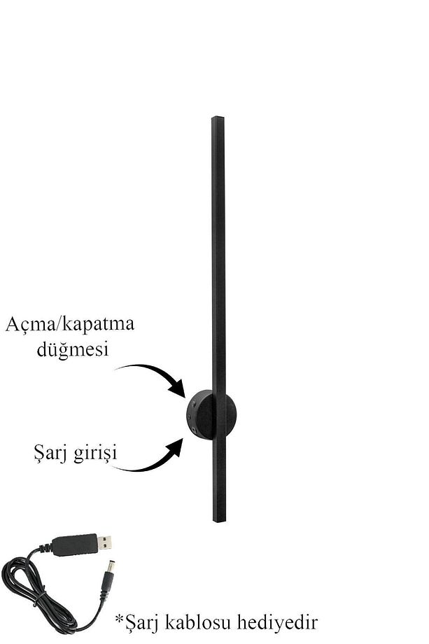 OSRAM LEDLİ Şarjlı Pilli Aplik Modern Dekoratif Led Duvar Aplik 68cm GÜNIŞIĞI - 3