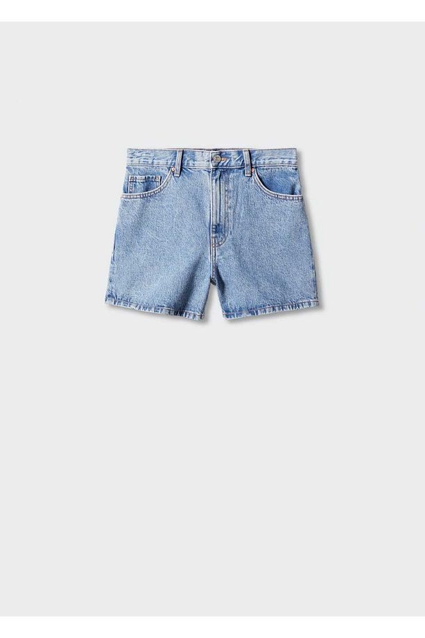 Yüksek belli denim şort - 3
