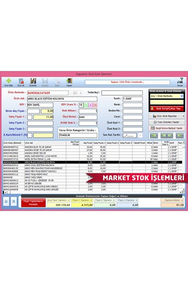 Masaüstü Barkod Okuyucu + Barkodlu Satış Programı - 3