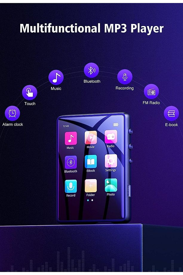 32 GB MP3 Çalar ile Bluetooth 5.0, Bir 2.4 " Dokunmatik Ekran. - 2