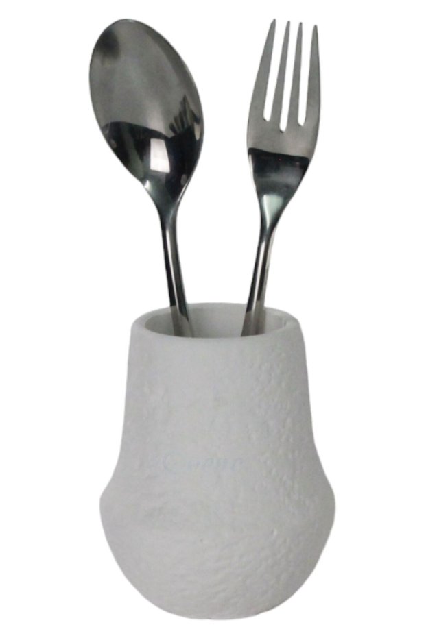 Countertop Cutlery Decorative Upright Cutlery Holder Cylinder Cutlery White Color Model 15