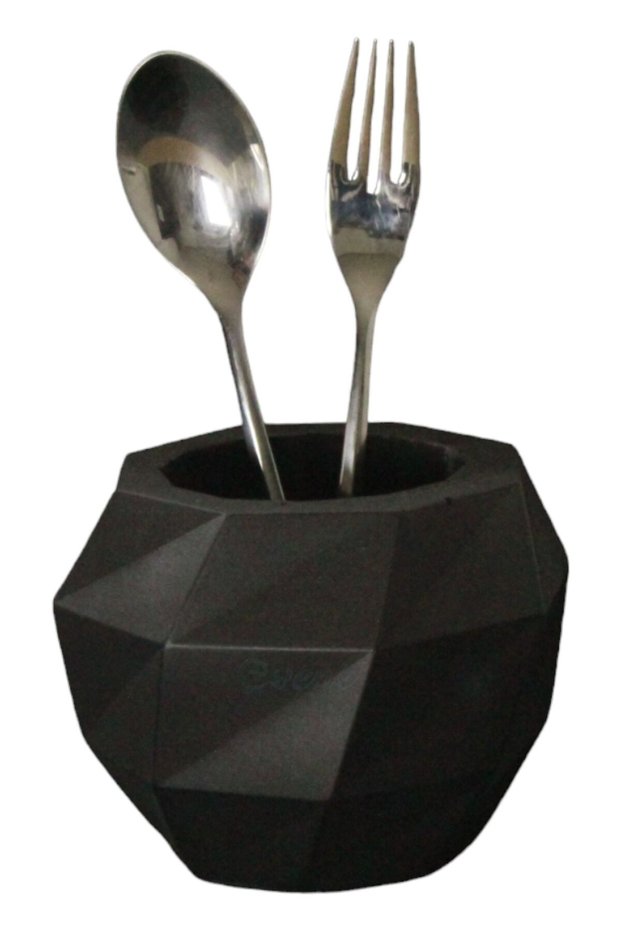 Countertop Cutlery Decorative Upright Cutlery Holder Cylinder Cutlery Black Color Model 20