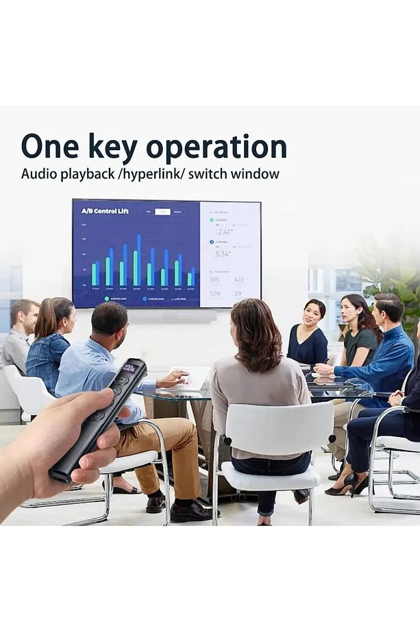 Dijital Ekranlı Şarjlı Lazer Sunum Kumandası Şarj Göstergeli Lazer Powerpoint Laser Pointer Slayt - 4