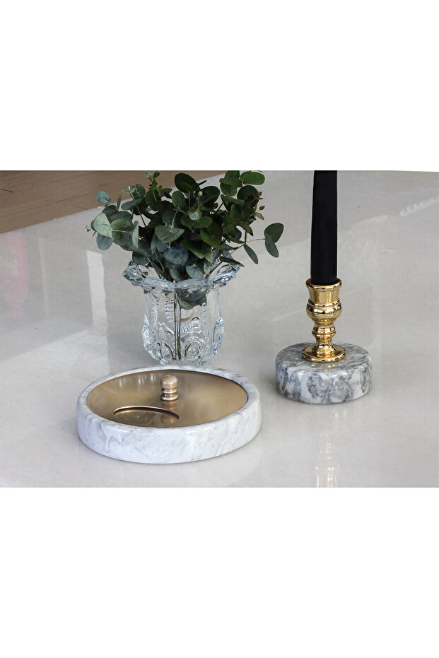Moena Studio Elegant Gray Marble Ash Tray Large Size