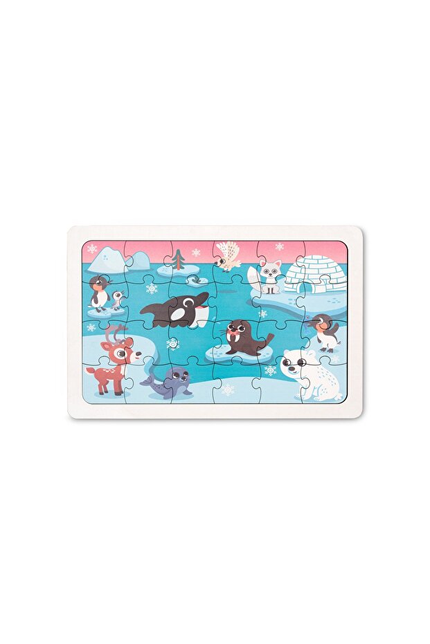 Polar Animals Puzzle, 40 Pieces, Wooden