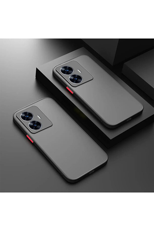 Realme C55 Case Matte Anti-Fingerprint Camera Protected Hard Silicone with Colorful Keys