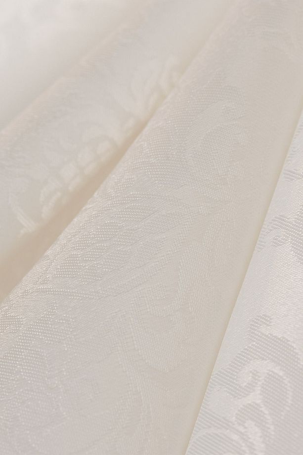 Dertsiz Leke Tutmaz Jakarlı Polyester Günlük Kullanım Masa Örtüsü Krem - 5