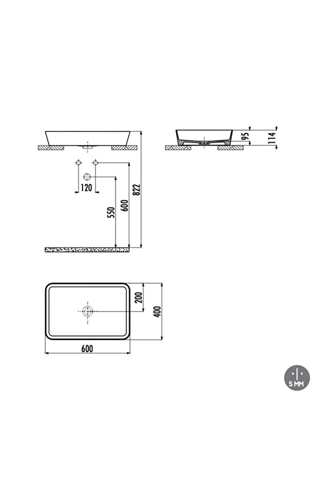 Lp060 Loop Lavabo 40x60 Cm - 2