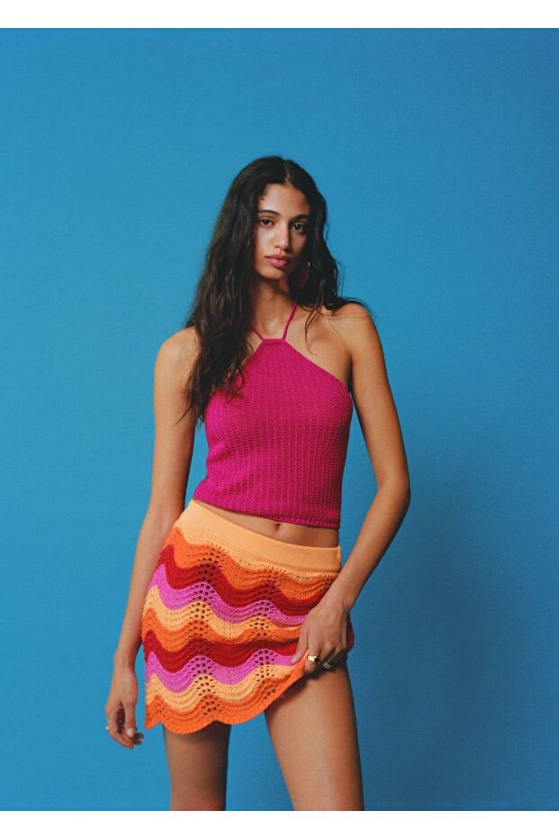 Halter Yakalı Kroşe Bluz - 6