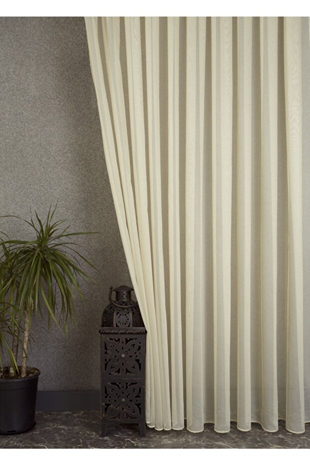 Ethamine Tulle Curtain Champagne Color 1-2 Sparse Batteries