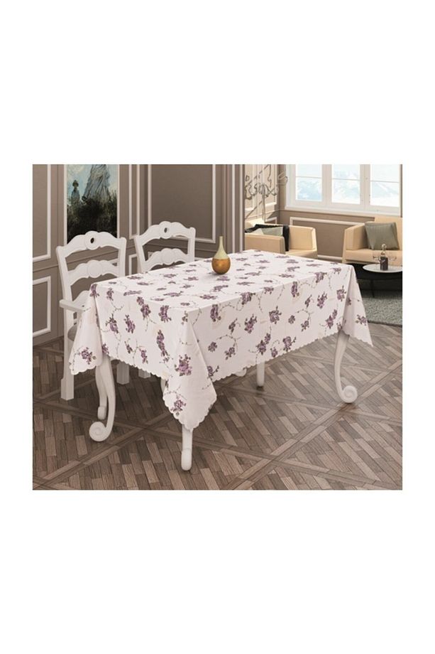 Dertsiz Leke Tutmaz Basklı Micro Polyester Günlük Kullanım Masa Örtüsü - 1