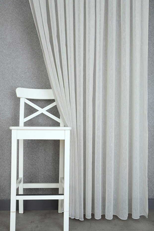 Linen Tulle Curtain Gray Without Battery