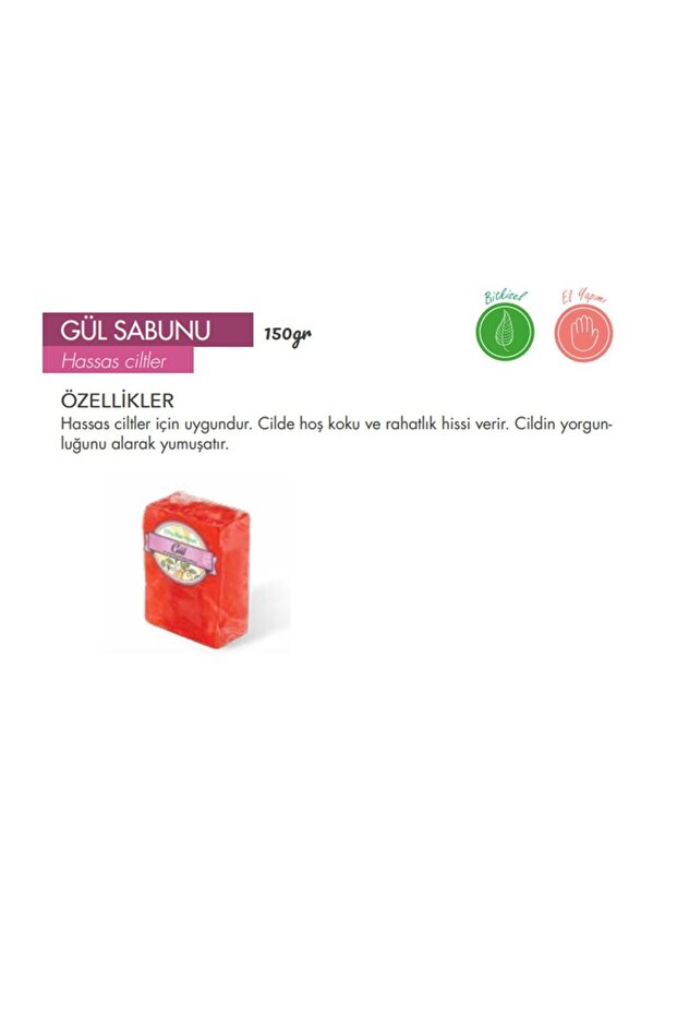 Sensitive Skin Pore Firming & Renewing & Moisturizing Natural Rose Care Soap 150 Gr