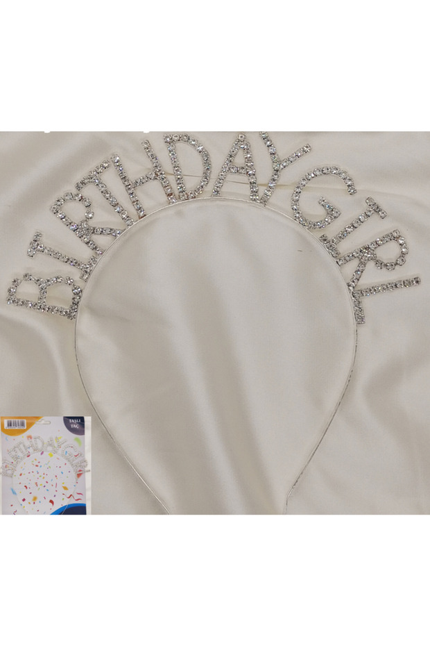 Metal Stone Crown Decoration Crown with Birthday Girl Written Crown