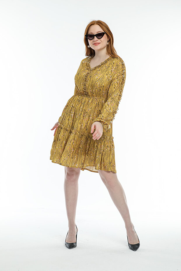 Women's HARDAL RITCHY FLORAL LINED MINI DRESS WITH WAIST LASTING