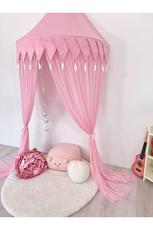 Tül Pembe Duvar Tentesi Plus Model - 7