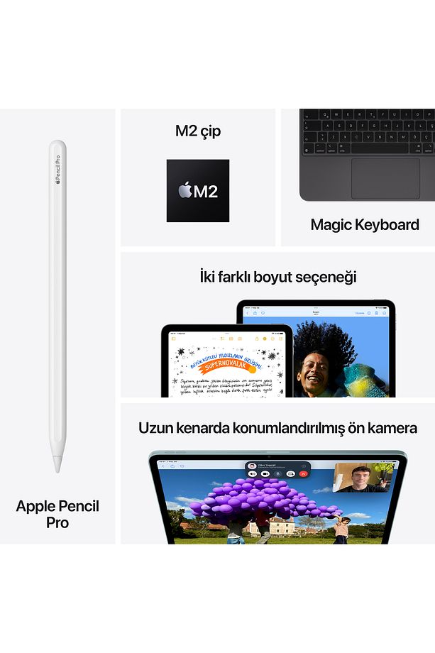 iPad Air 13"  Wi-Fi + Cellular 128GB - Mavi MV6R3TU/A - 9