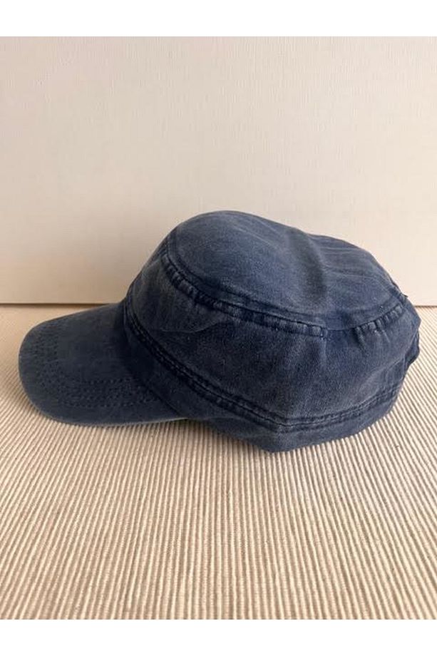 Fidel Castro Model Yıkamalı Arkasından Ayarlanabilir Unisex Lacivert Renk Şapka - 3