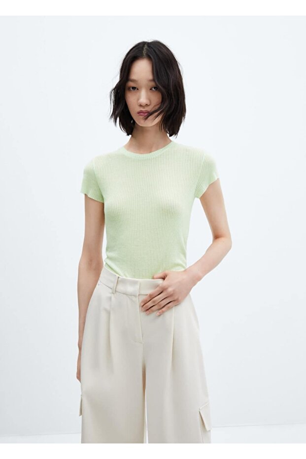 İnce örgülü tişört - 1