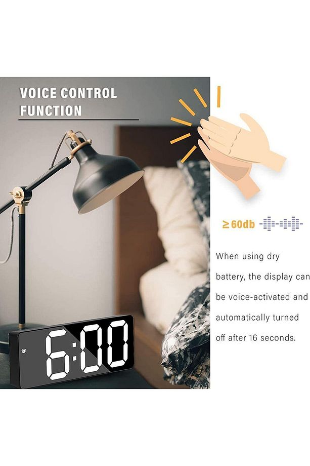 Led Di?ji?tal Saat, Alarmlı Termometreli Sese Duyarlı Masa Ve Cocuk Odası Saati. - 8