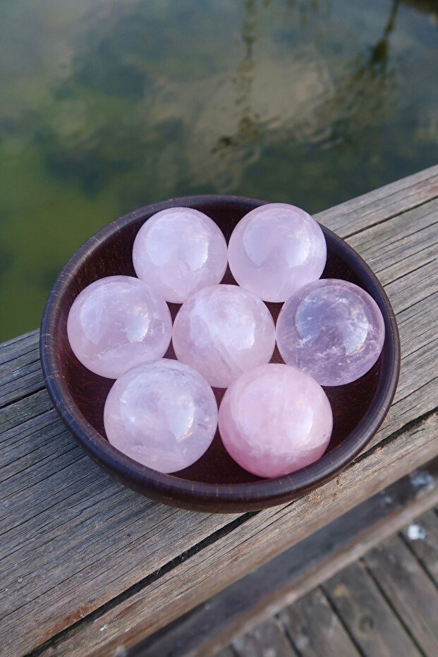 Pembe Kuvars Doğaltaş Küre - 1