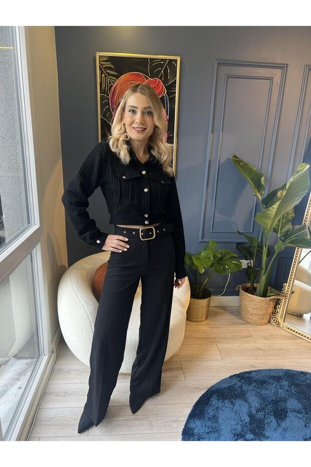 Kapitone Ceket Siyah - 4