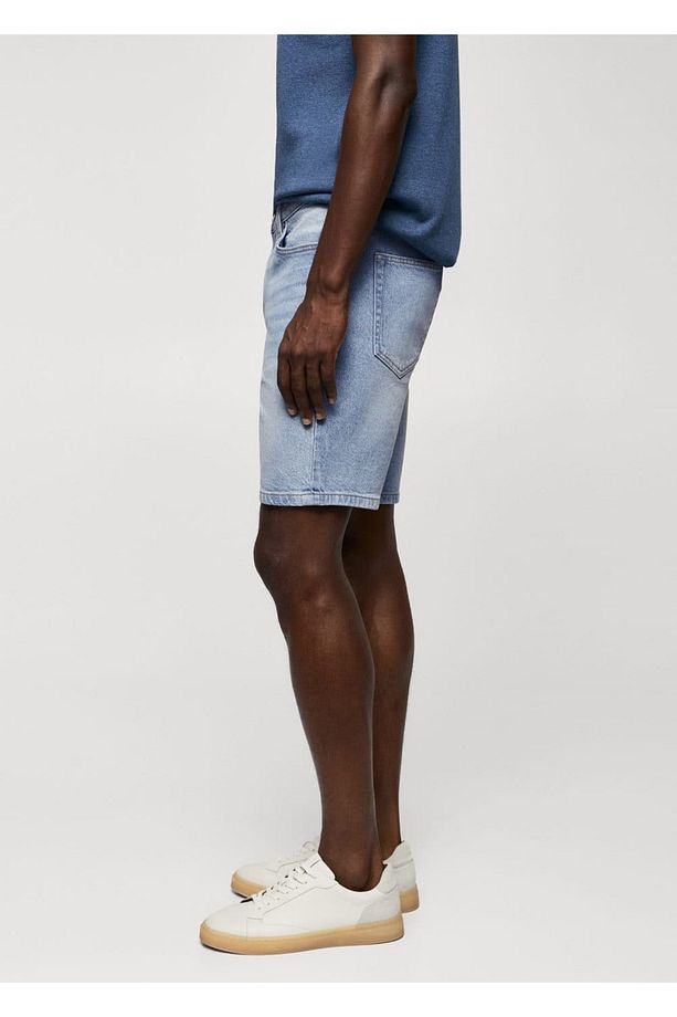 Regular fit denim bermuda şort - 5