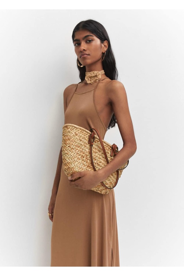 Halter Yaka Modal Elbise - 7