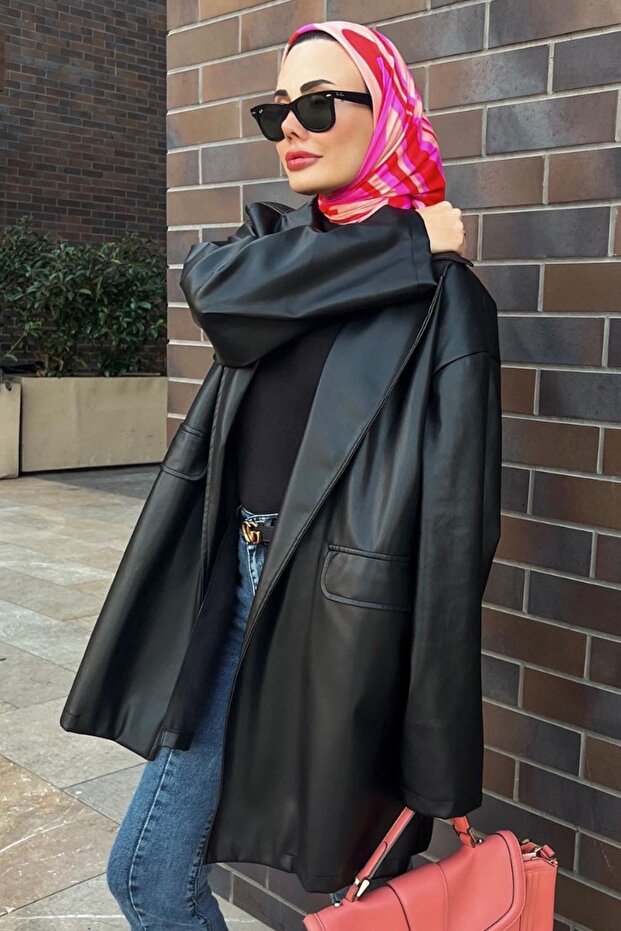 Siyah Deri Ceket I Fromşule - 3