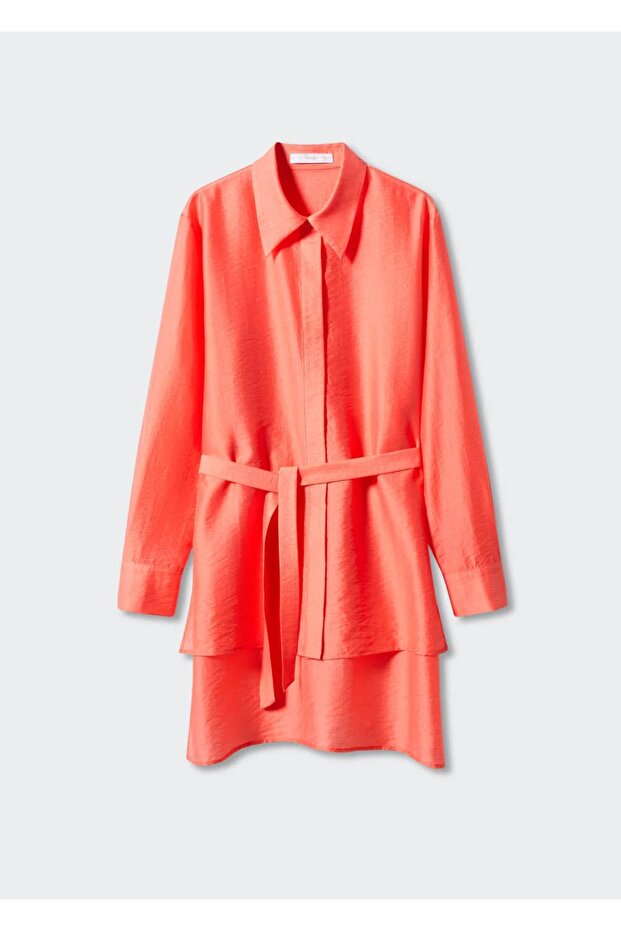 Lyocell kuşaklı gömlek - 3