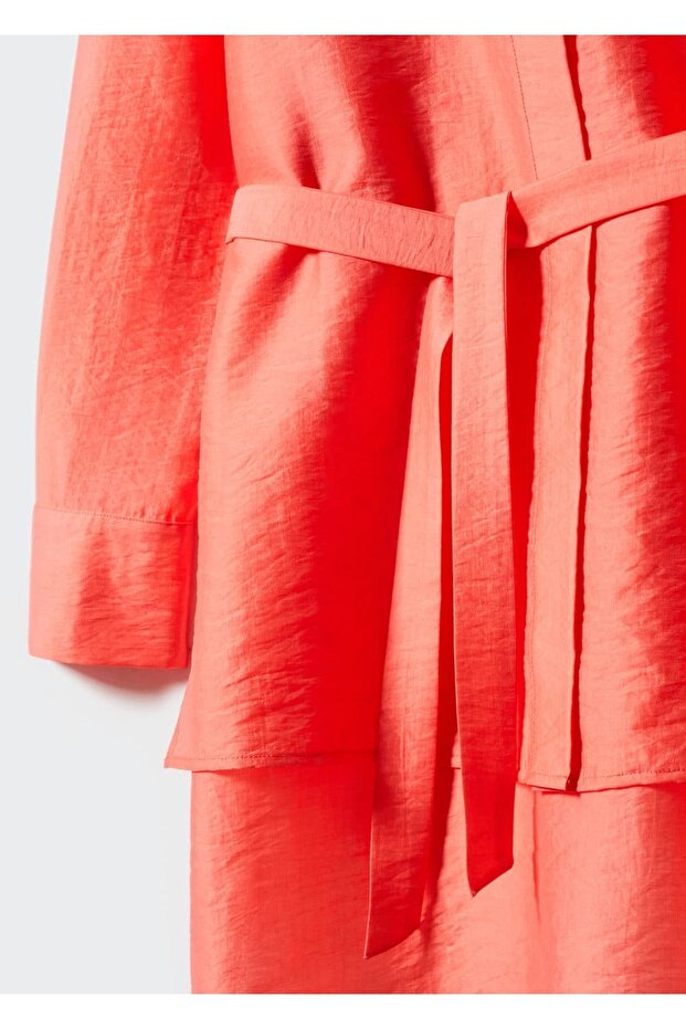 Lyocell kuşaklı gömlek - 5