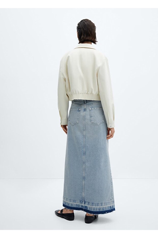 Uzun Denim Etek - 4