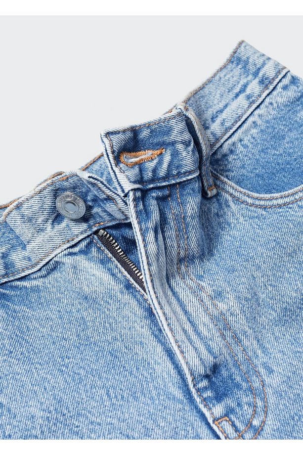 Yüksek belli denim şort - 6
