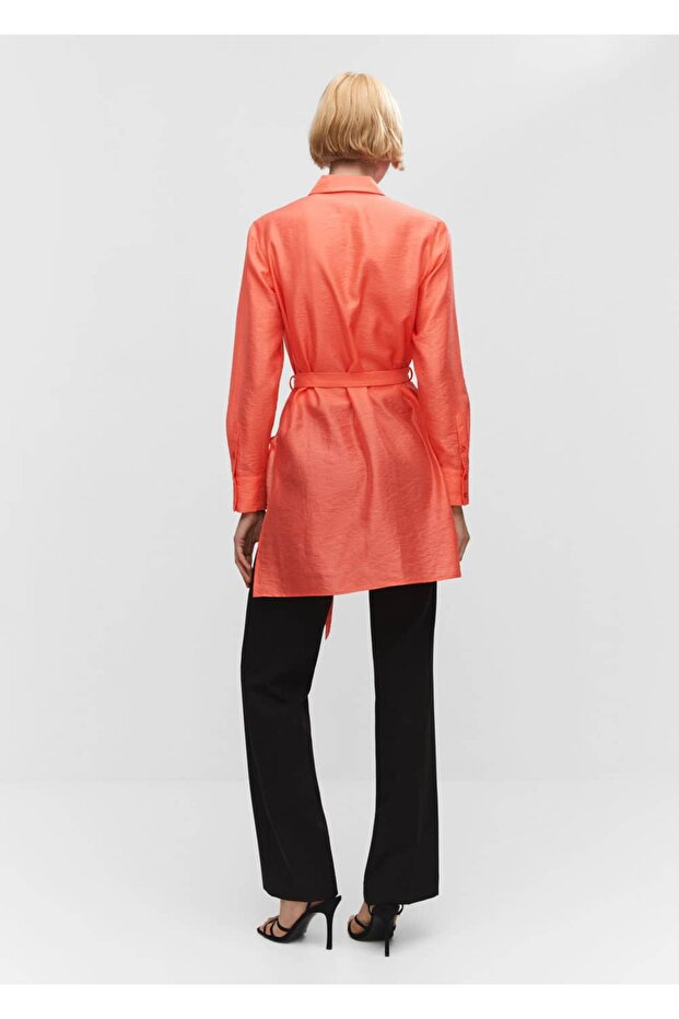 Lyocell kuşaklı gömlek - 4