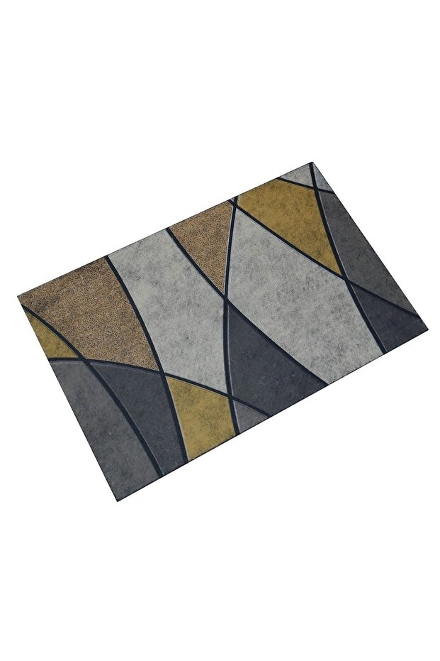 سجادة باب أمامية ذات وجهين بتصميم هندسي - 2