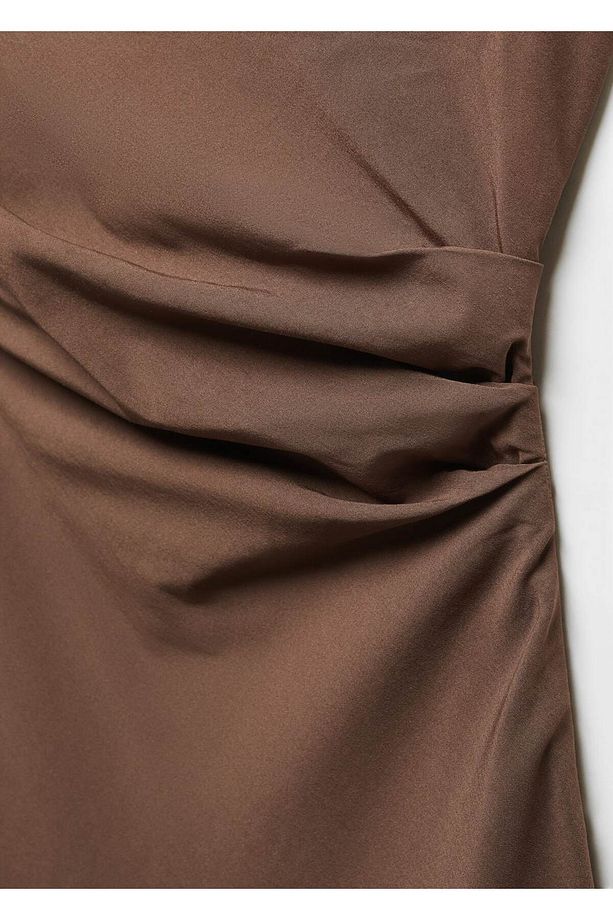 Omzu açık drape elbise - 7