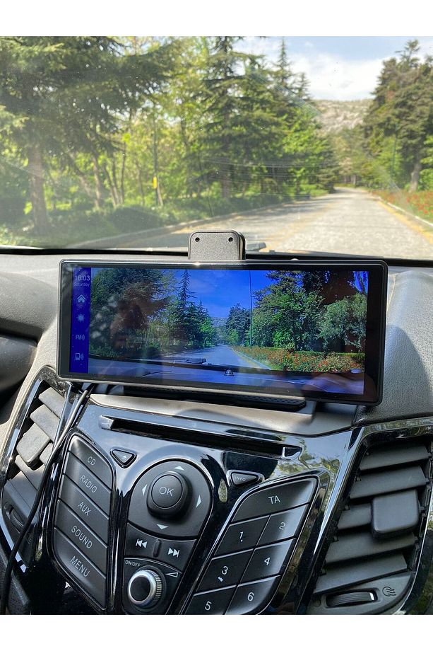 10" TAŞINABİLİR APPLE CARPLAY & ANDROİD, ÖN VE ARKA KAMERALI TORPİDO ÜSTÜ ARAÇ MULTİMEDYA - 5
